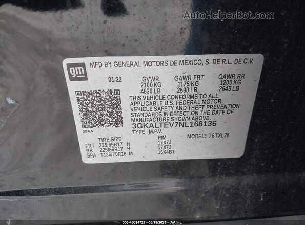 3GKALTEV7NL168136 2022 GMC TERRAIN Черный Вид подкапотного пространства