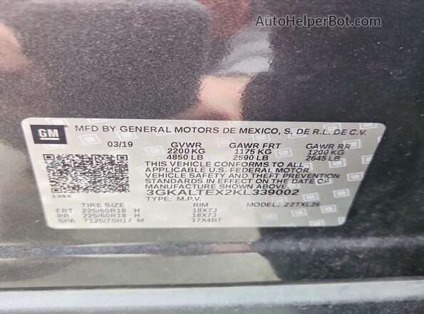 3GKALTEX2KL339002 2019 GMC TERRAIN Charcoal Widok komory silnika
