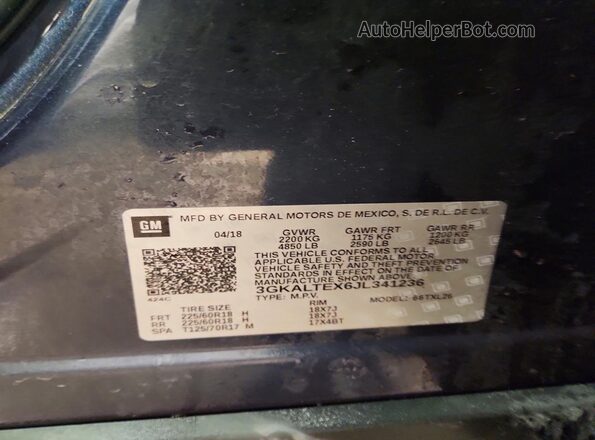 3GKALTEX6JL341236 2018 GMC TERRAIN Синий Вид подкапотного пространства