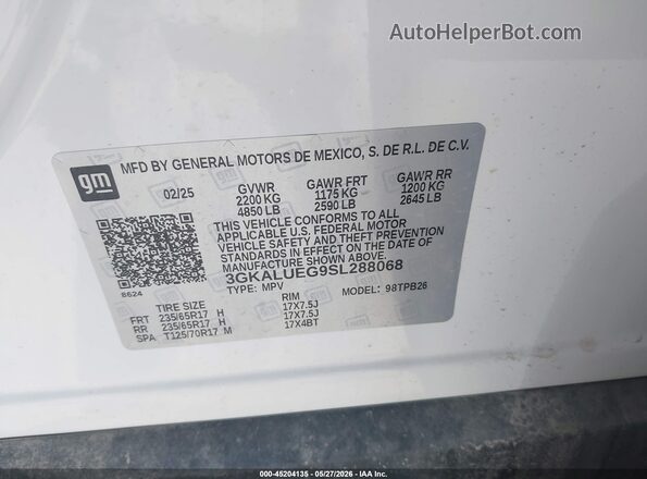 3GKALUEG9SL288068 2025 GMC TERRAIN Белый Вид подкапотного пространства