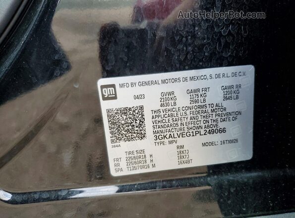 3GKALVEG1PL249066 2023 GMC TERRAIN Черный Вид наклейки с VIN-кодом
