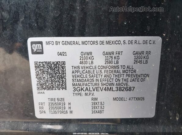 3GKALVEV4ML382687 2021 GMC TERRAIN Черный Вид подкапотного пространства