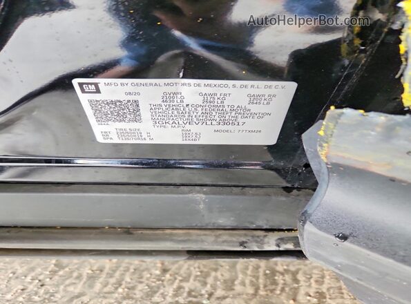 3GKALVEV7LL330517 2020 GMC TERRAIN Черный Вид наклейки с VIN-кодом