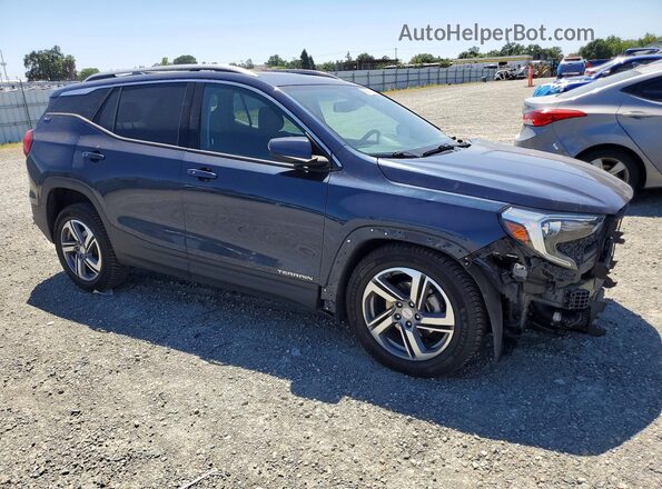3GKALWEU3JL302529 2018 GMC TERRAIN Синий Передняя правая четверть