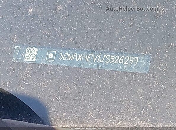 3GNAXHEV1JS526299 2018 CHEVROLET EQUINOX Синий Вид подкапотного пространства