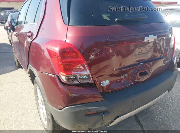 3GNCJLSB8GL185879 2016 CHEVROLET TRAX Maroon Դիմացի տեսք