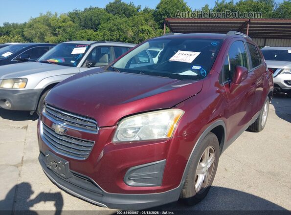 3GNCJLSB8GL185879 2016 CHEVROLET TRAX Maroon Առջևի ձախ երեք քառորդ տեսարան