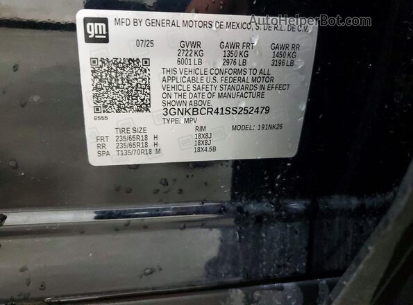 3GNKBCR41SS252479 2025 CHEVROLET BLAZER Черный Вид наклейки с VIN-кодом
