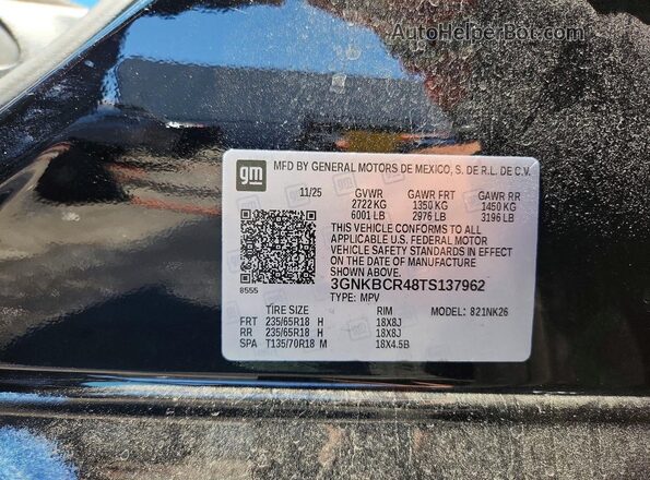 3GNKBCR48TS137962 2026 CHEVROLET BLAZER Черный Вид подкапотного пространства