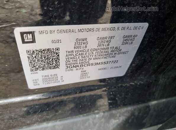 3GNKBCRS3MS537721 2021 CHEVROLET BLAZER Черный Вид подкапотного пространства