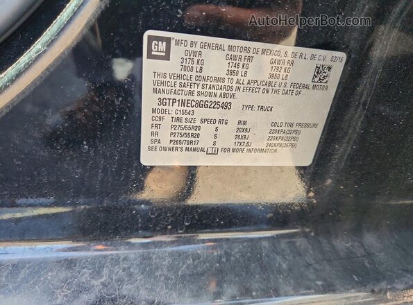 3GTP1NEC8GG225493 2016 GMC SIERRA Черный Вид подкапотного пространства