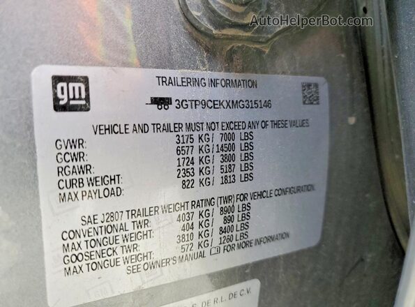 3GTP9CEKXMG315146 2021 GMC SIERRA Серый Вид подкапотного пространства