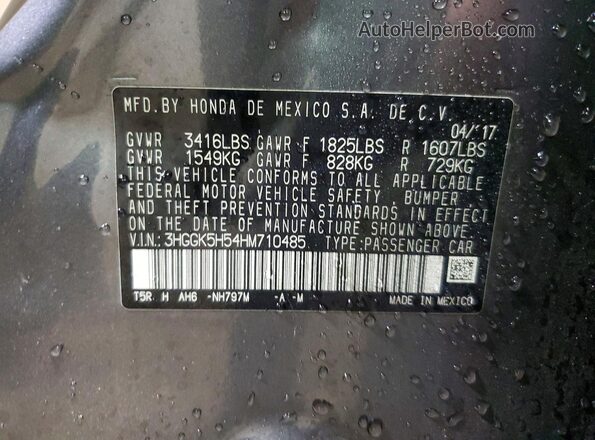 3HGGK5H54HM710485 2017 HONDA FIT Gray Widok komory silnika
