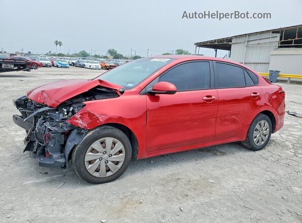 3KPA24AD8LE337776 2020 KIA RIO Red Առջևի ձախ երեք քառորդ տեսարան