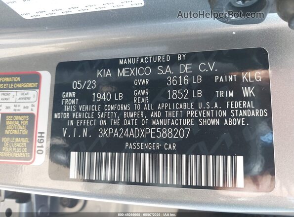3KPA24ADXPE588207 2023 KIA RIO Gray Widok komory silnika