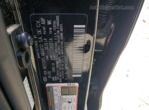 3KPA25AD0LE312313 2020 KIA RIO Black Widok komory silnika