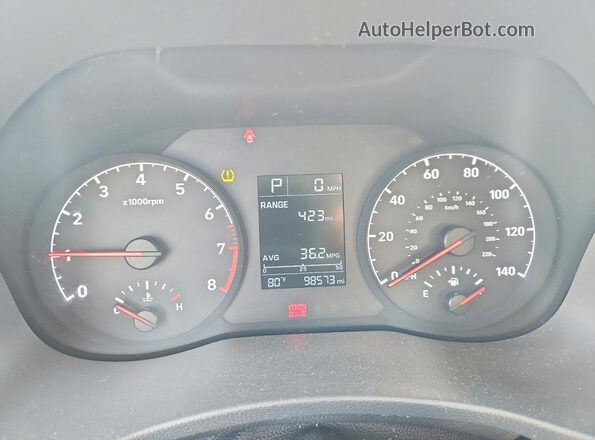 3KPC24A38KE080911 2019 HYUNDAI ACCENT Белый Вид щитка приборов