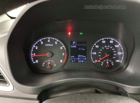 3KPC24A63LE103524 2020 HYUNDAI ACCENT Blue Widok zestawu wskaźników