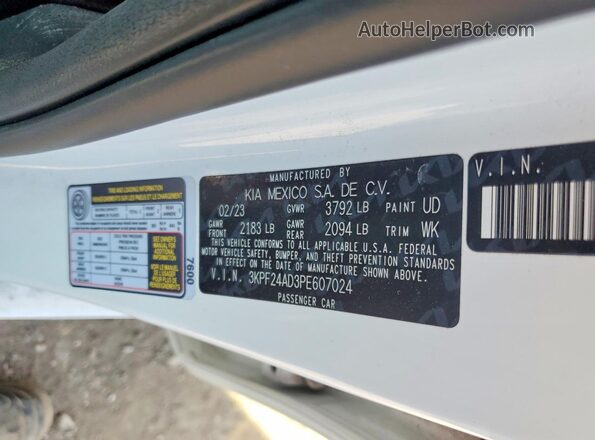 3KPF24AD3PE607024 2023 KIA FORTE Белый Вид подкапотного пространства