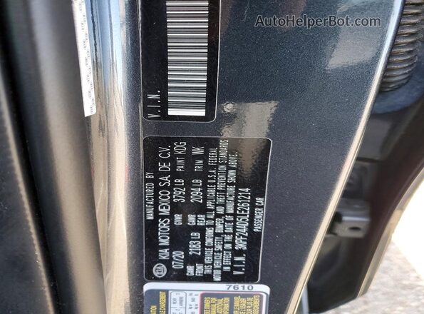 3KPF24AD5LE261214 2020 KIA FORTE Синий Вид подкапотного пространства