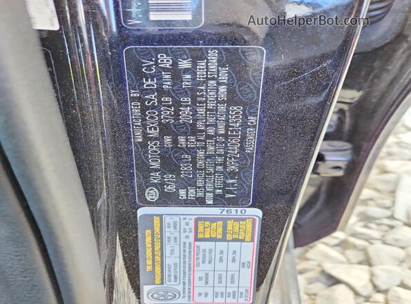 3KPF24AD6LE143558 2020 KIA FORTE Черный Вид наклейки с VIN-кодом