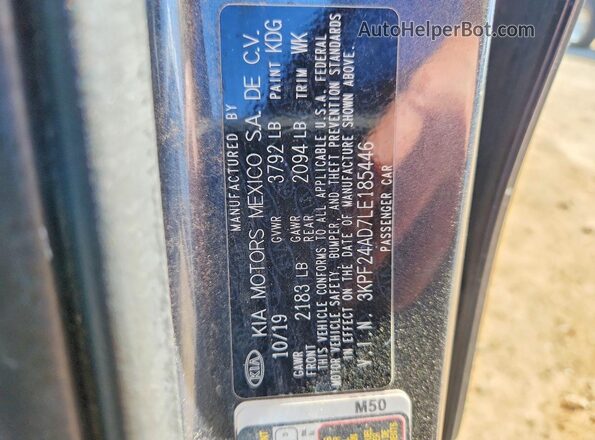 3KPF24AD7LE185446 2020 KIA FORTE Серый Вид подкапотного пространства