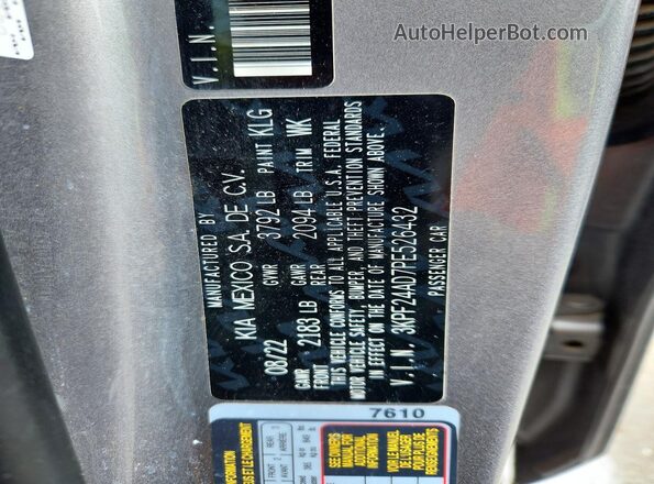 3KPF24AD7PE526432 2023 KIA FORTE Silver Vista de la etiqueta del VIN