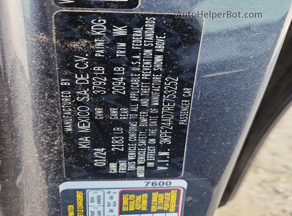 3KPF24AD7RE753252 2024 KIA FORTE Черный Вид подкапотного пространства