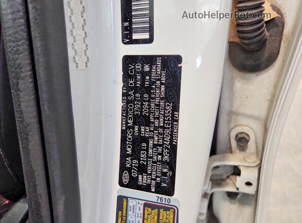 3KPF24AD9LE153582 2020 KIA FORTE White Շարժիչի բաժամունքի տեսք