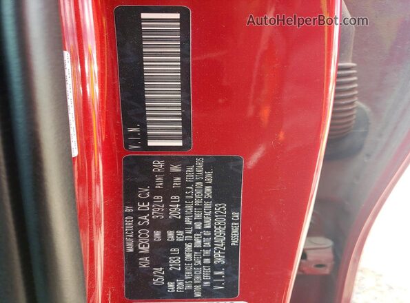 3KPF24AD9RE801253 2024 KIA FORTE Красный Вид наклейки с VIN-кодом