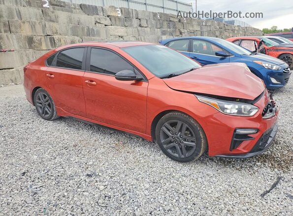 3KPF34AD2ME398187 2021 KIA FORTE Оранжевый Передняя правая четверть