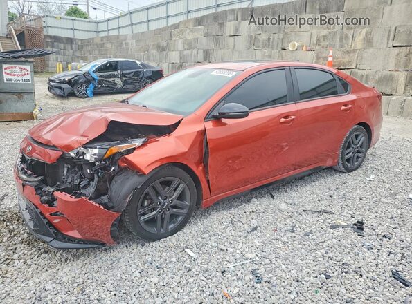 3KPF34AD2ME398187 2021 KIA FORTE Оранжевый Передняя левая четверть