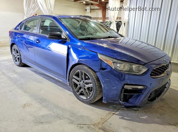 3KPF34AD8ME403652 2021 KIA FORTE Синий Передняя правая четверть