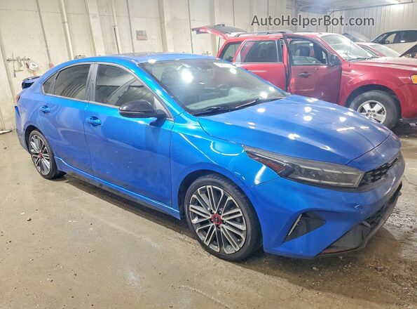 3KPF44AC0NE444055 2022 KIA FORTE Blue Передня права чверть