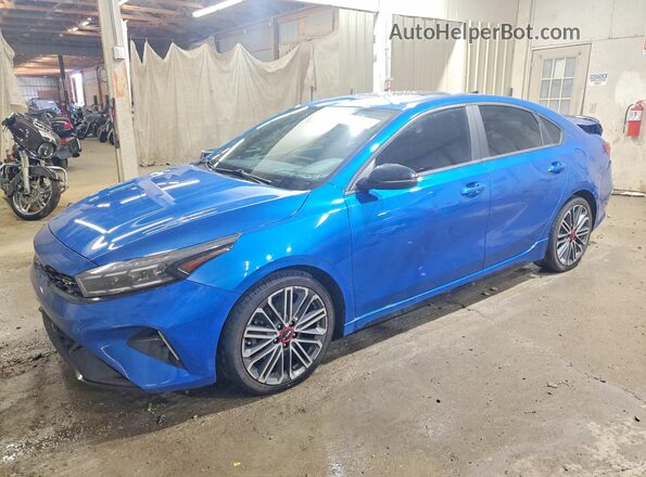 3KPF44AC0NE444055 2022 KIA FORTE Blue Передня ліва чверть
