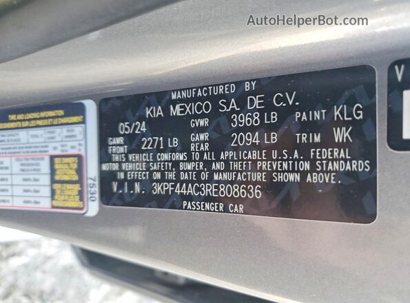 3KPF44AC3RE808636 2024 KIA FORTE Silver Вид підкапотного простору