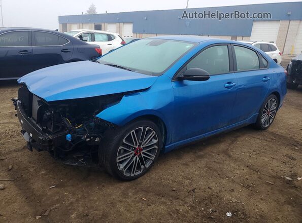 3KPF44AC8RE739040 2024 KIA FORTE Синий Передняя левая четверть