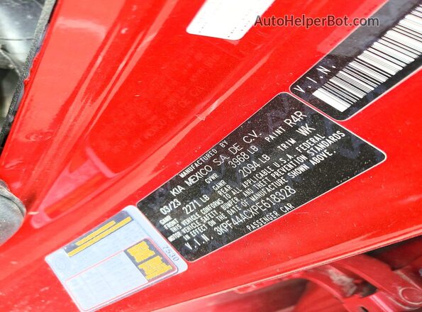3KPF44ACXPE618328 2023 KIA FORTE Red Engine compartment view