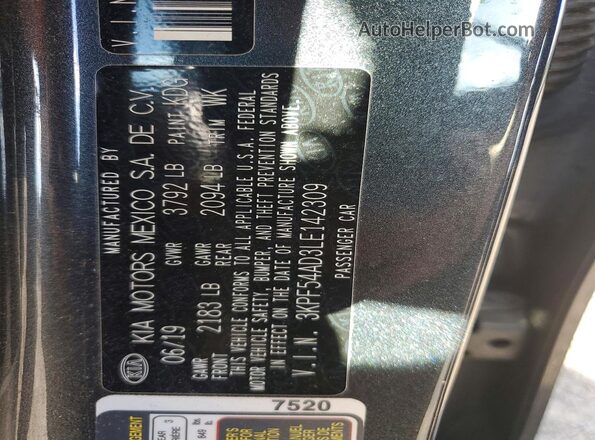 3KPF54AD3LE142309 2020 KIA FORTE Серый Вид подкапотного пространства
