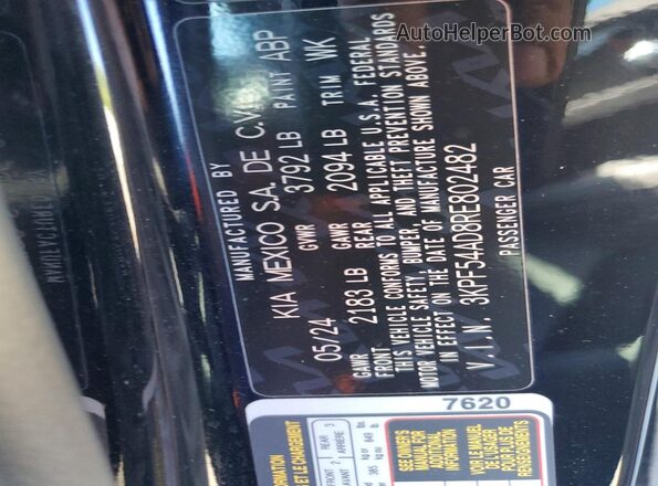 3KPF54AD8RE802482 2024 KIA FORTE Черный Вид подкапотного пространства
