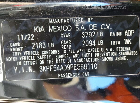 3KPF54AD9PE568110 2023 KIA FORTE Black Engine compartment view