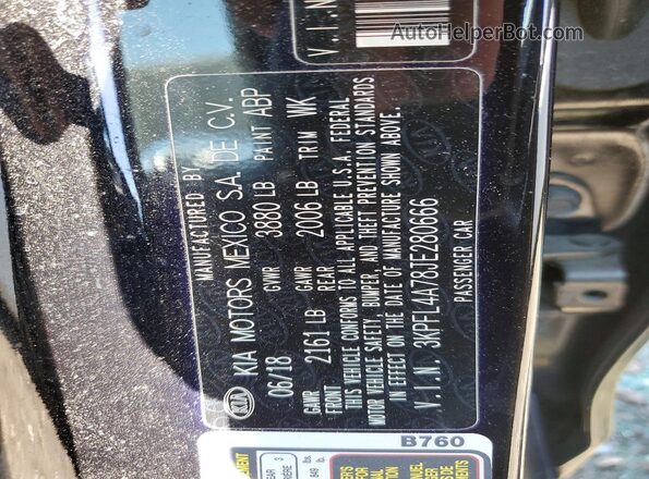 3KPFL4A78JE280666 2018 KIA FORTE Black Widok komory silnika