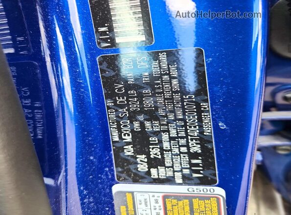 3KPFT4DE0SE010715 2025 KIA K4 Синий Вид подкапотного пространства