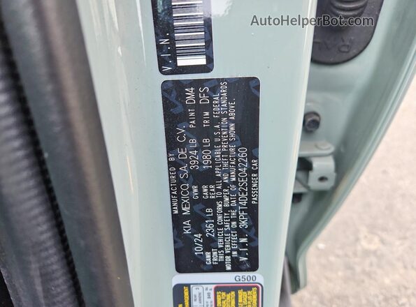 3KPFT4DE2SE042260 2025 KIA K4 Зеленый Вид подкапотного пространства