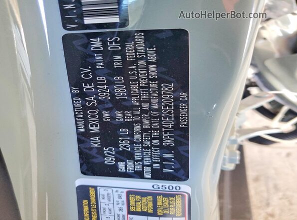 3KPFT4DE2SE209782 2025 KIA K4 Серый Вид наклейки с VIN-кодом