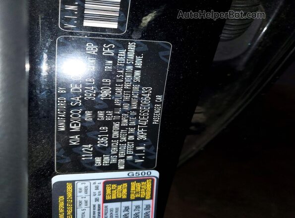 3KPFT4DE6SE066433 2025 KIA K4 Черный Вид наклейки с VIN-кодом