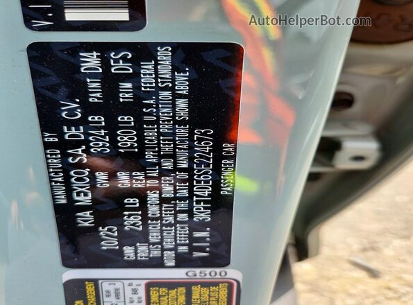3KPFT4DE6SE224673 2025 KIA K4 Green Շարժիչի բաժամունքի տեսք