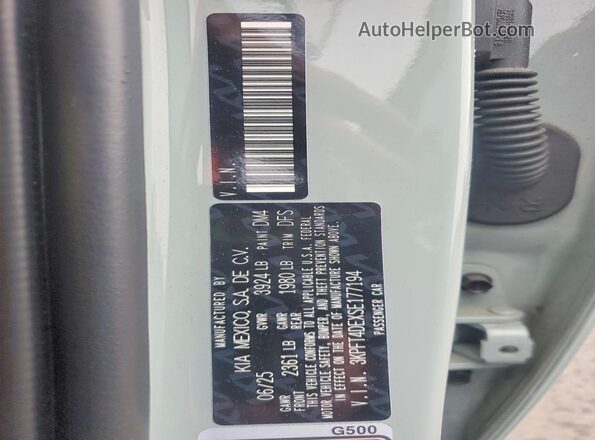 3KPFT4DEXSE177194 2025 KIA K4 Серый Вид наклейки с VIN-кодом