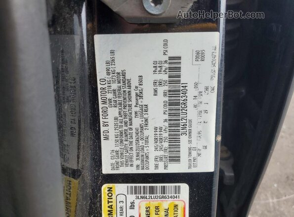 3LN6L2LU2GR634041 2016 LINCOLN MKZ Black Widok komory silnika