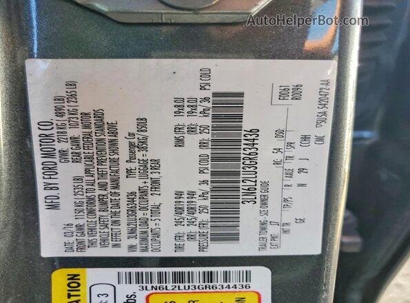 3LN6L2LU3GR634436 2016 LINCOLN MKZ Серый Вид подкапотного пространства